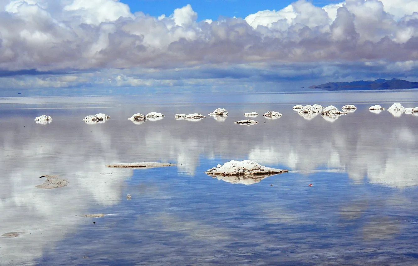 Фото обои вода, природа, солончаки, Боливия, utuni, Уюни