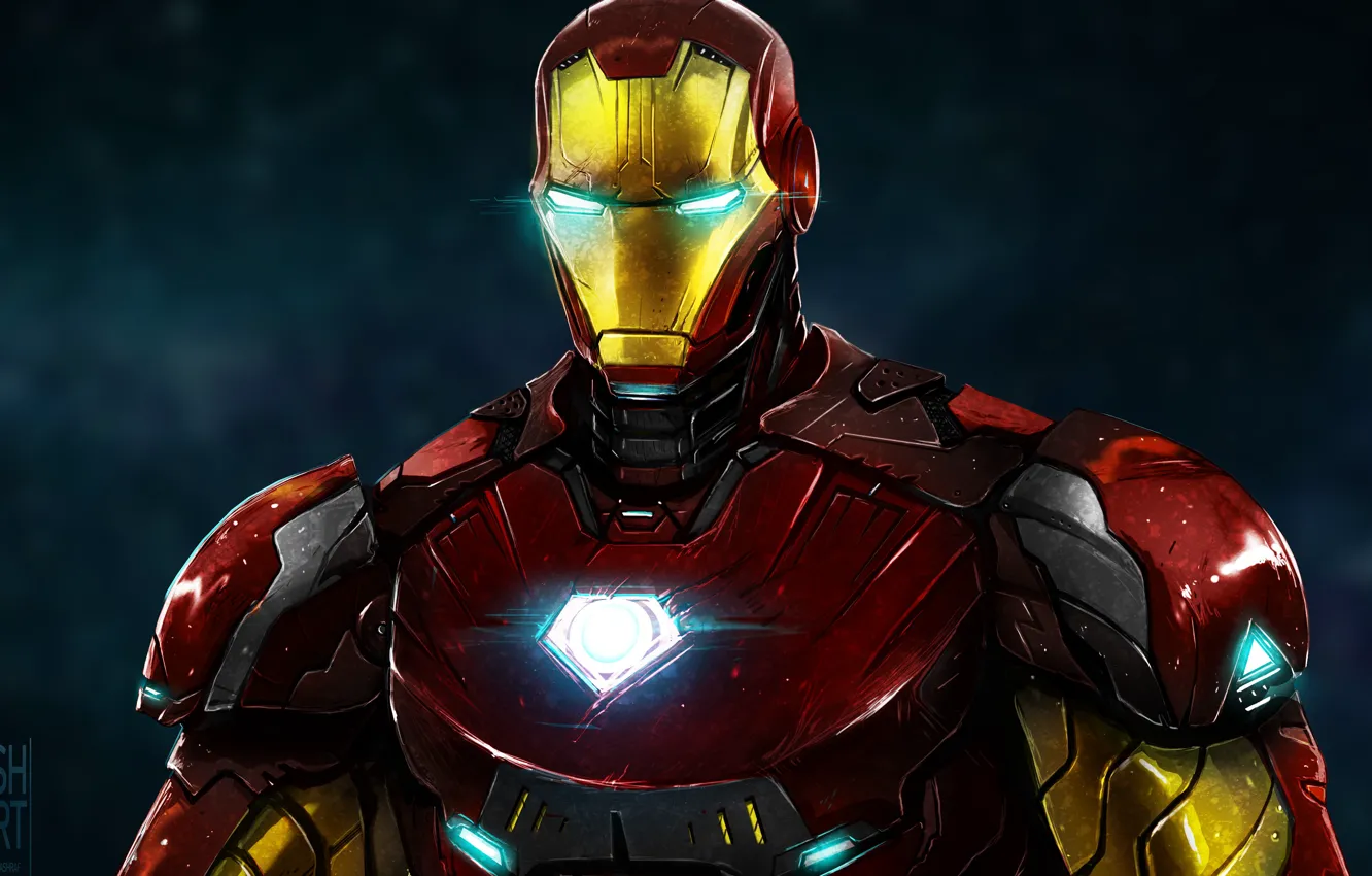 Фото обои фон, фантастика, арт, костюм, Железный человек, Iron Man, комикс, MARVEL