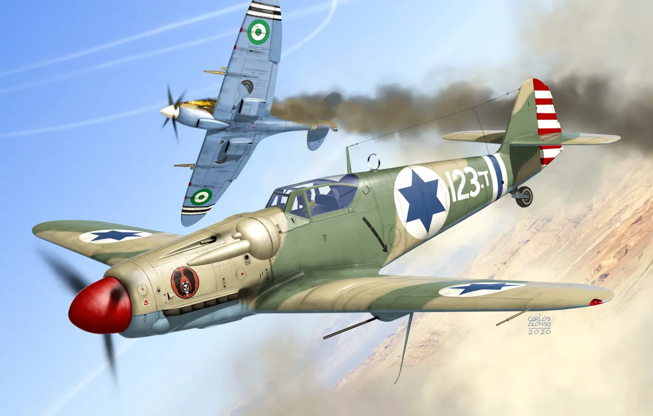 Фото обои Supermarine Spitfire, ВВС Израиля, Avia S-199