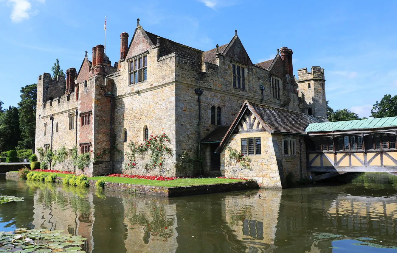 Фото обои замок, Великобритания, крепость, Kent, Hever Castle