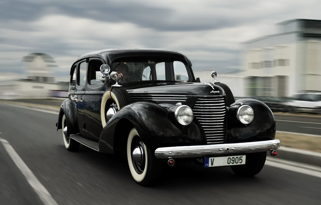 Фото обои чёрный, седан, 1938, Škoda, Skoda, Superb, 3000 OHV