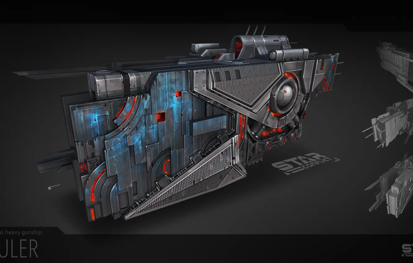 Фото обои корабль, фрегат, StarConflict, Mauler