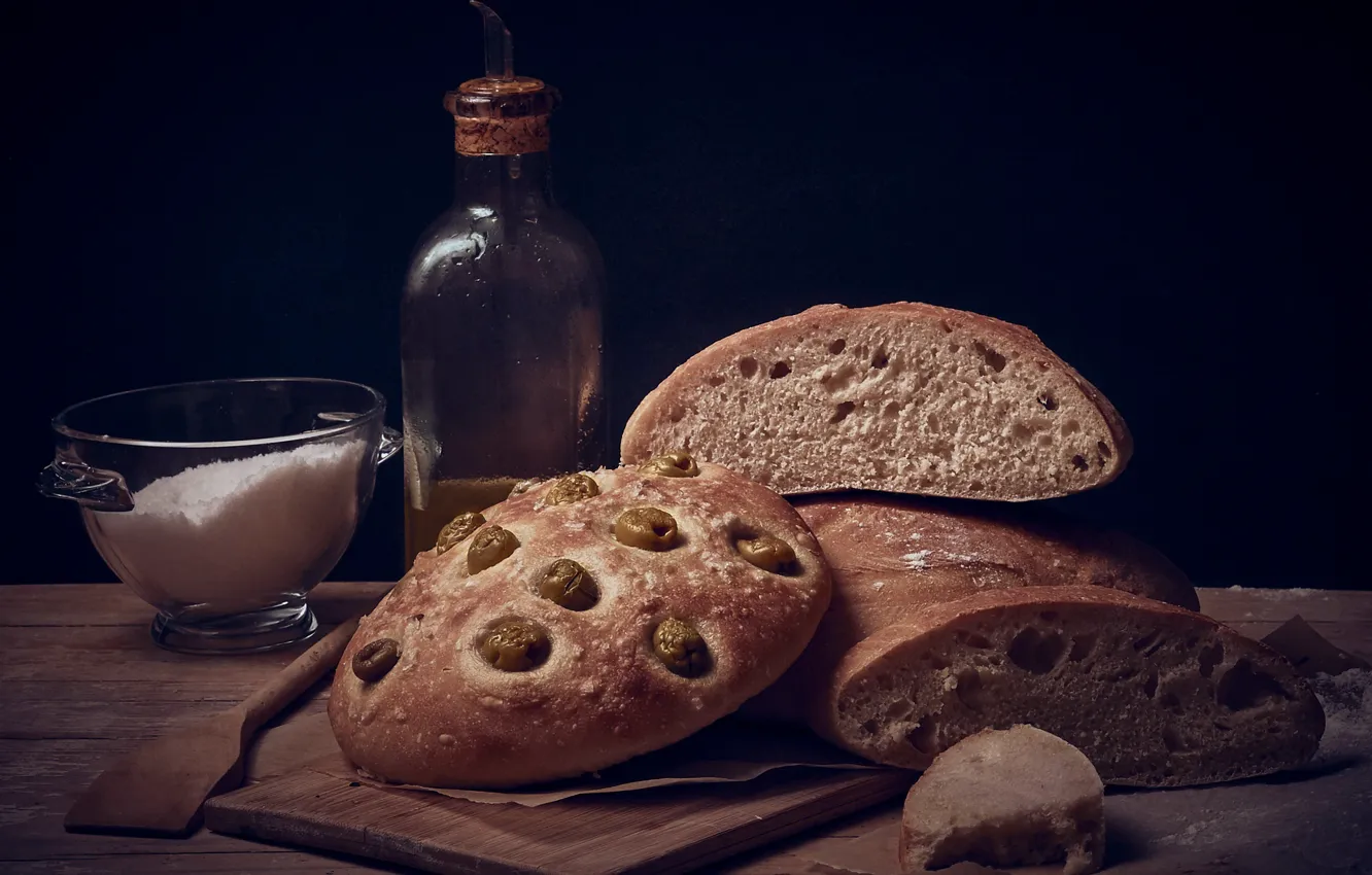 Фото обои еда, хлеб, соль