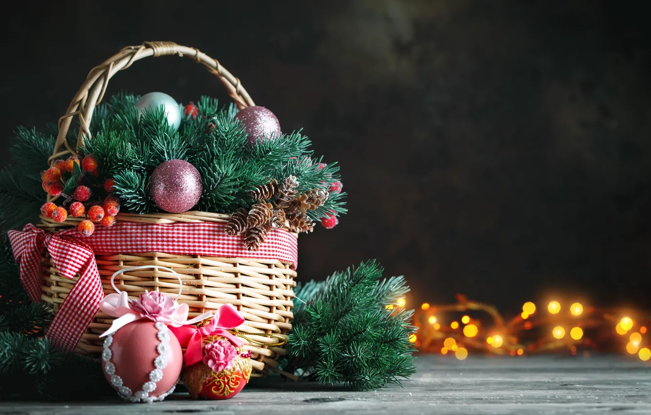 Фото обои украшения, Новый Год, Рождество, подарки, christmas, balls, wood, merry