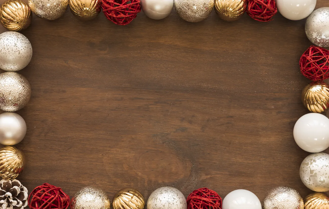 Фото обои украшения, шары, Новый Год, Рождество, Christmas, balls, wood, New Year