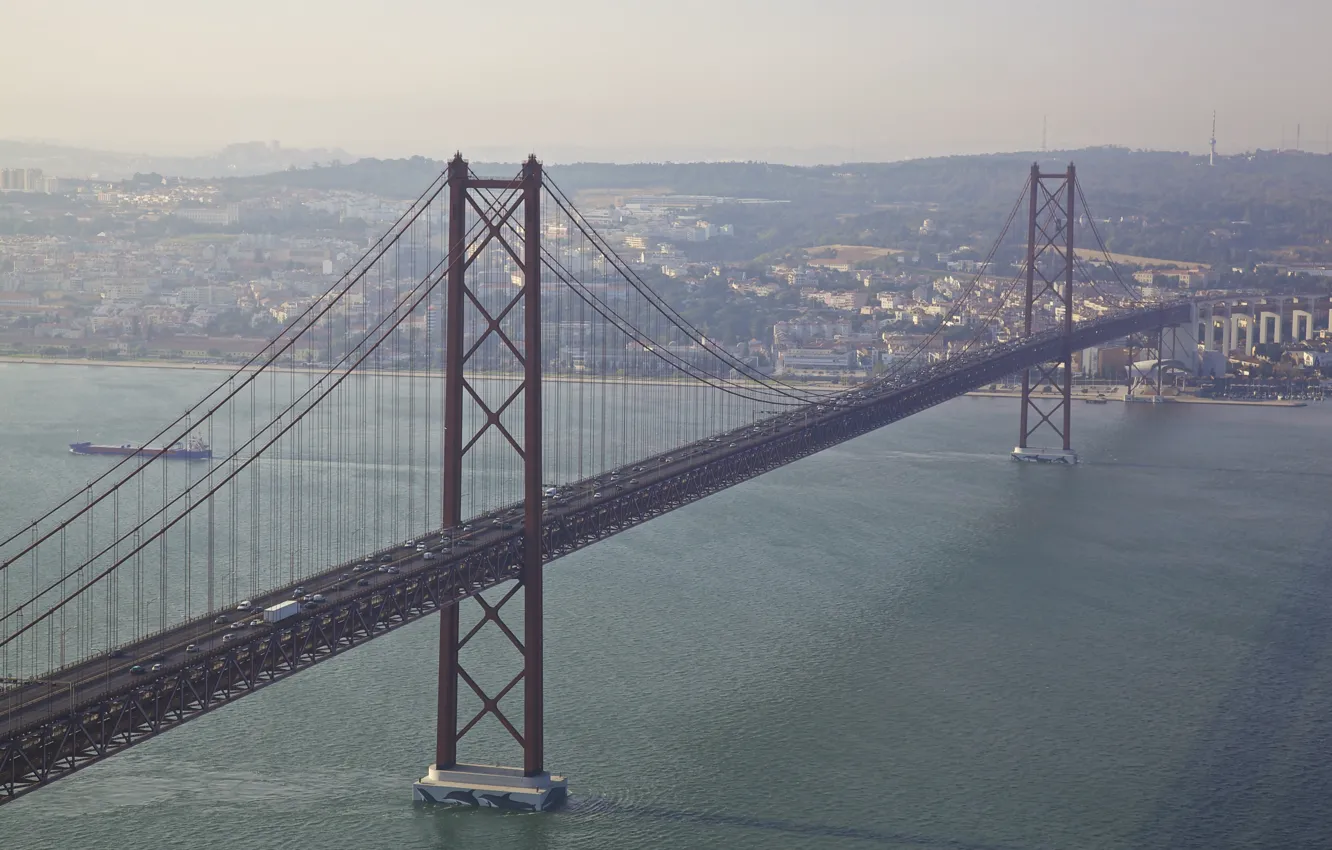 Фото обои Bridge, Lisboa, Portugal, Almada, April 25th Bridge