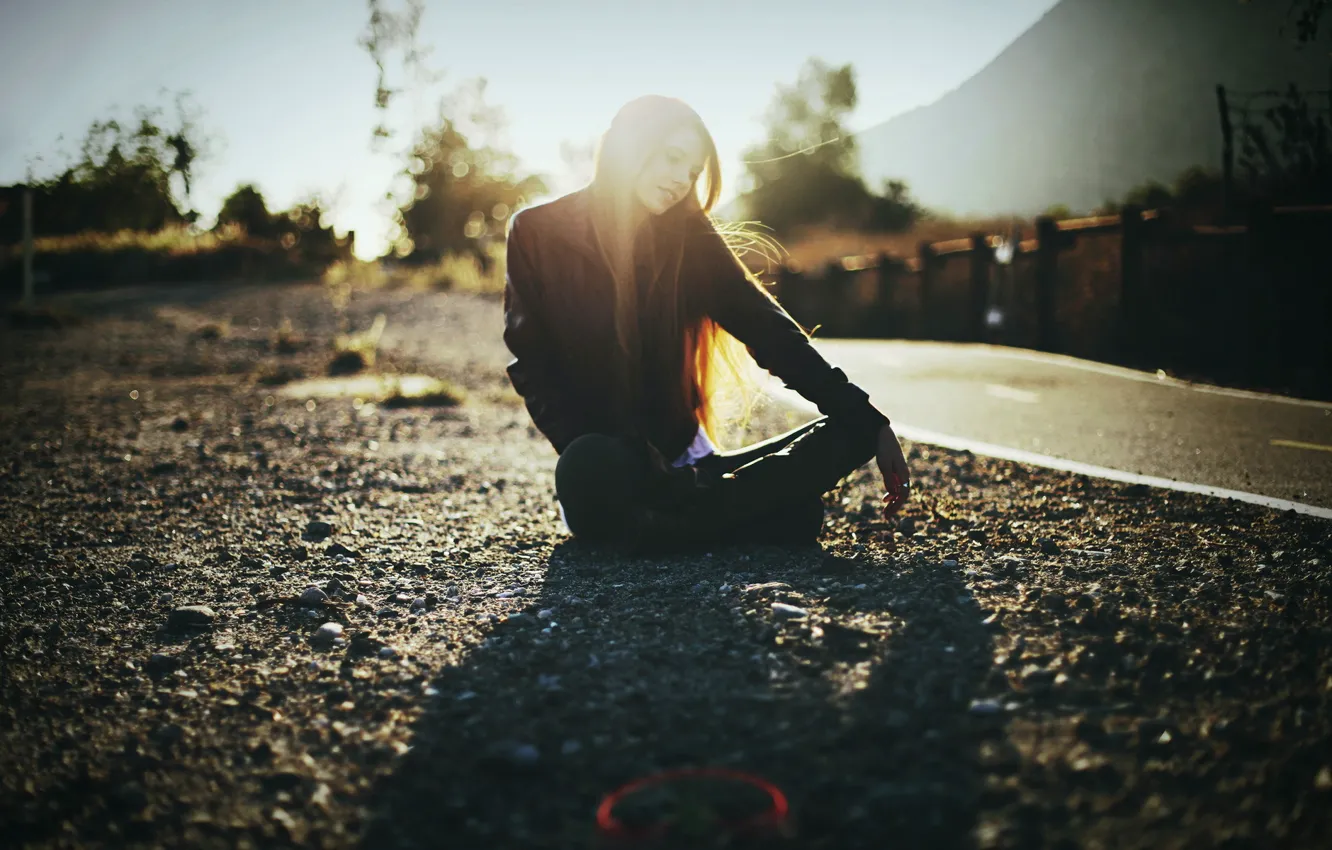 Фото обои girl, golden hour, Liquid Silver Sunshine