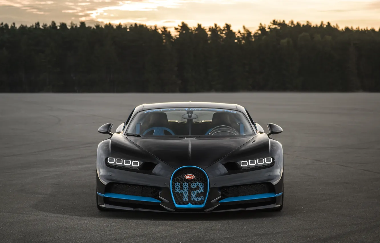 Фото обои Bugatti, суперкар, гиперкар, 2017, Chiron, 42 seconds