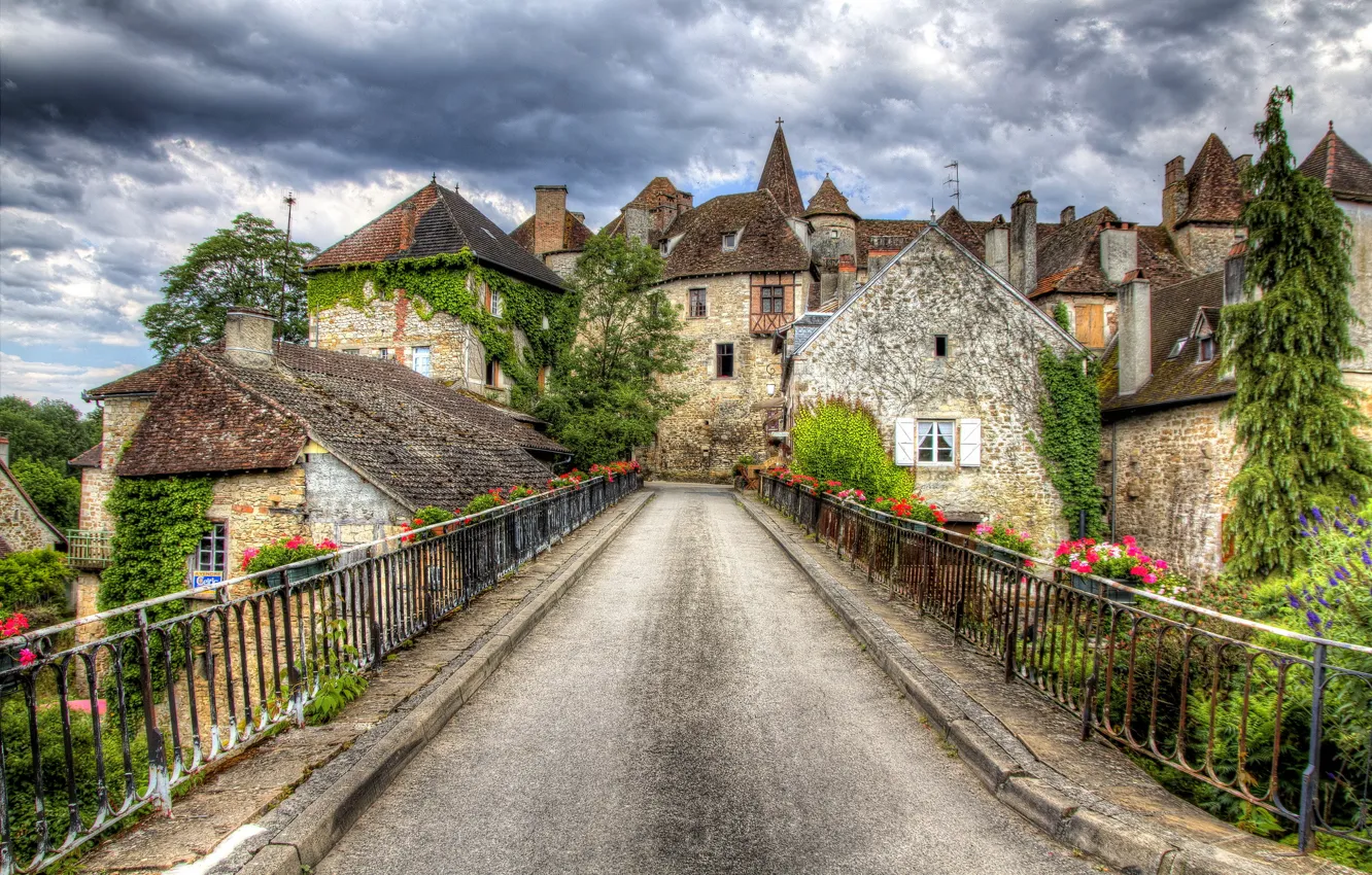 Фото обои дорога, мост, город, фото, Франция, Carnac