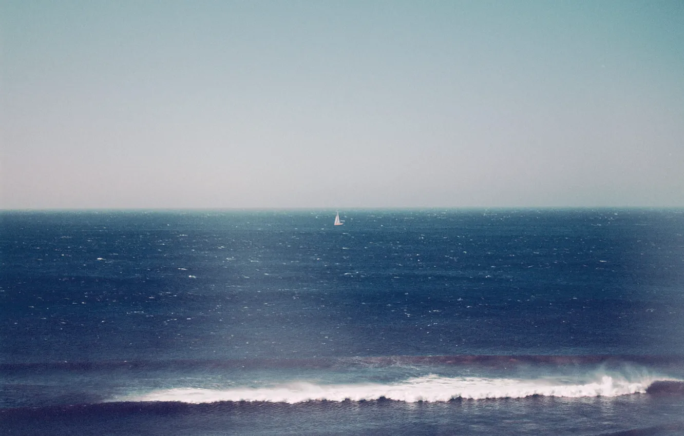 Фото обои waves, sea, ocean, wind, sunny, sail