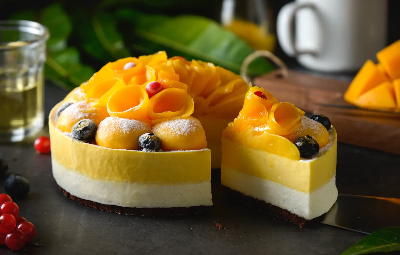 Фото обои фрукты, манго, десерт, выпечка