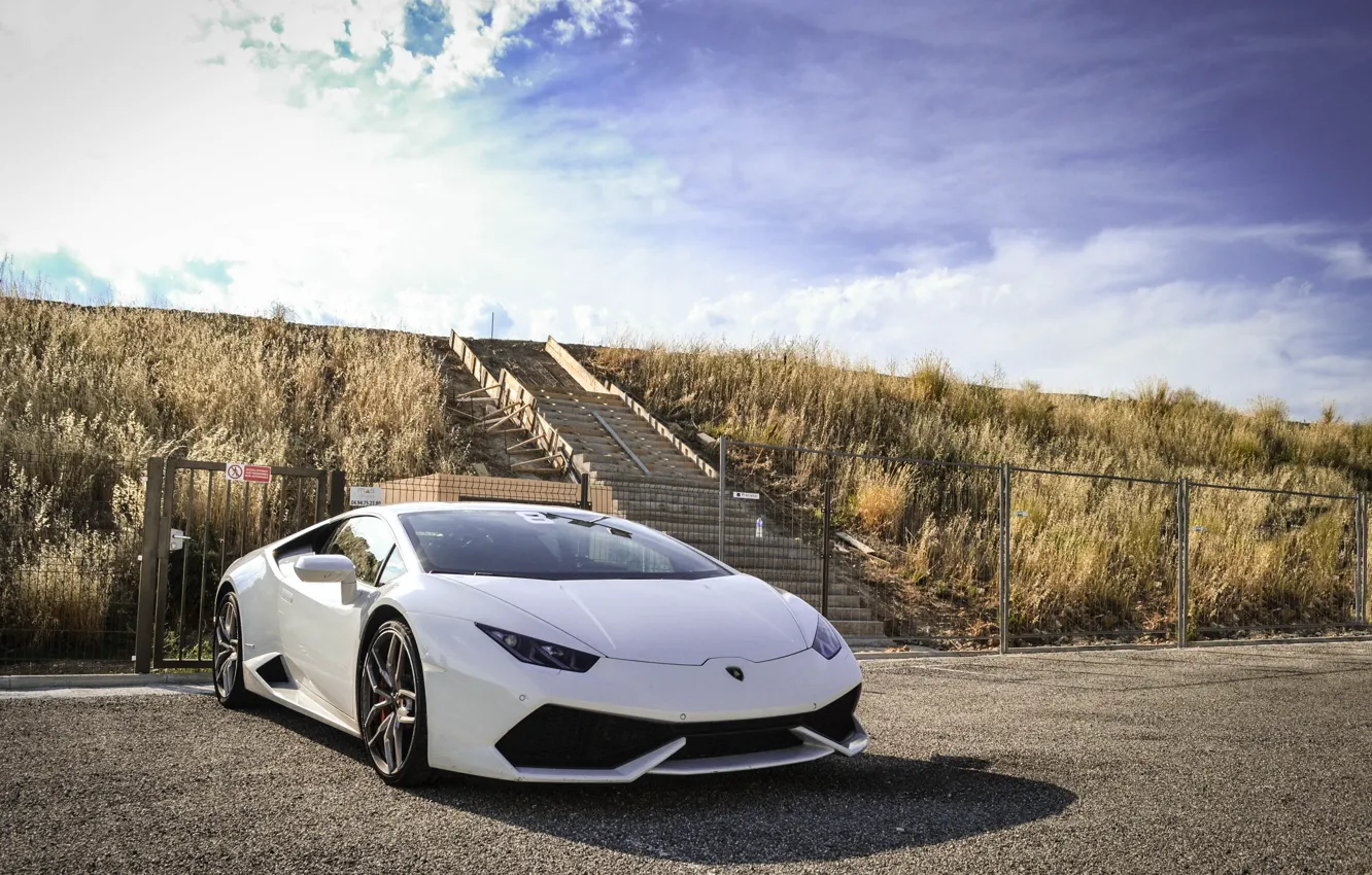 Фото обои white, Lambo, 2014, Huracán