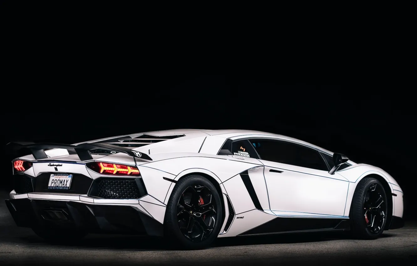 Фото обои Lamborghini, Car, LP700-4, Aventador, 2014, Rear, Tron Tuning