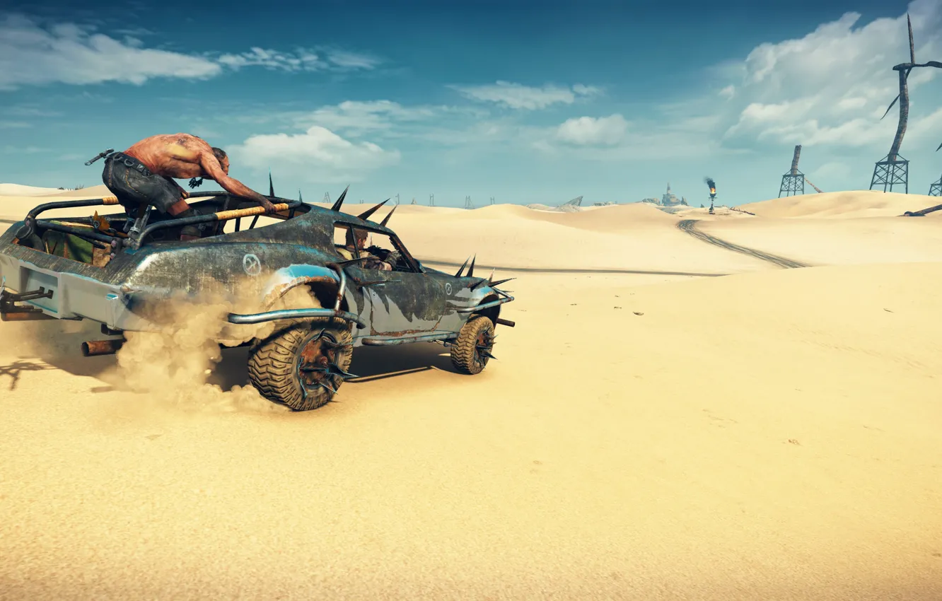 Фото обои car, game, desert, sand, Mad Max, suna, sabaku