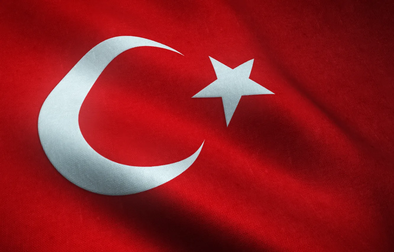 Фото обои flag, turkey, moon star