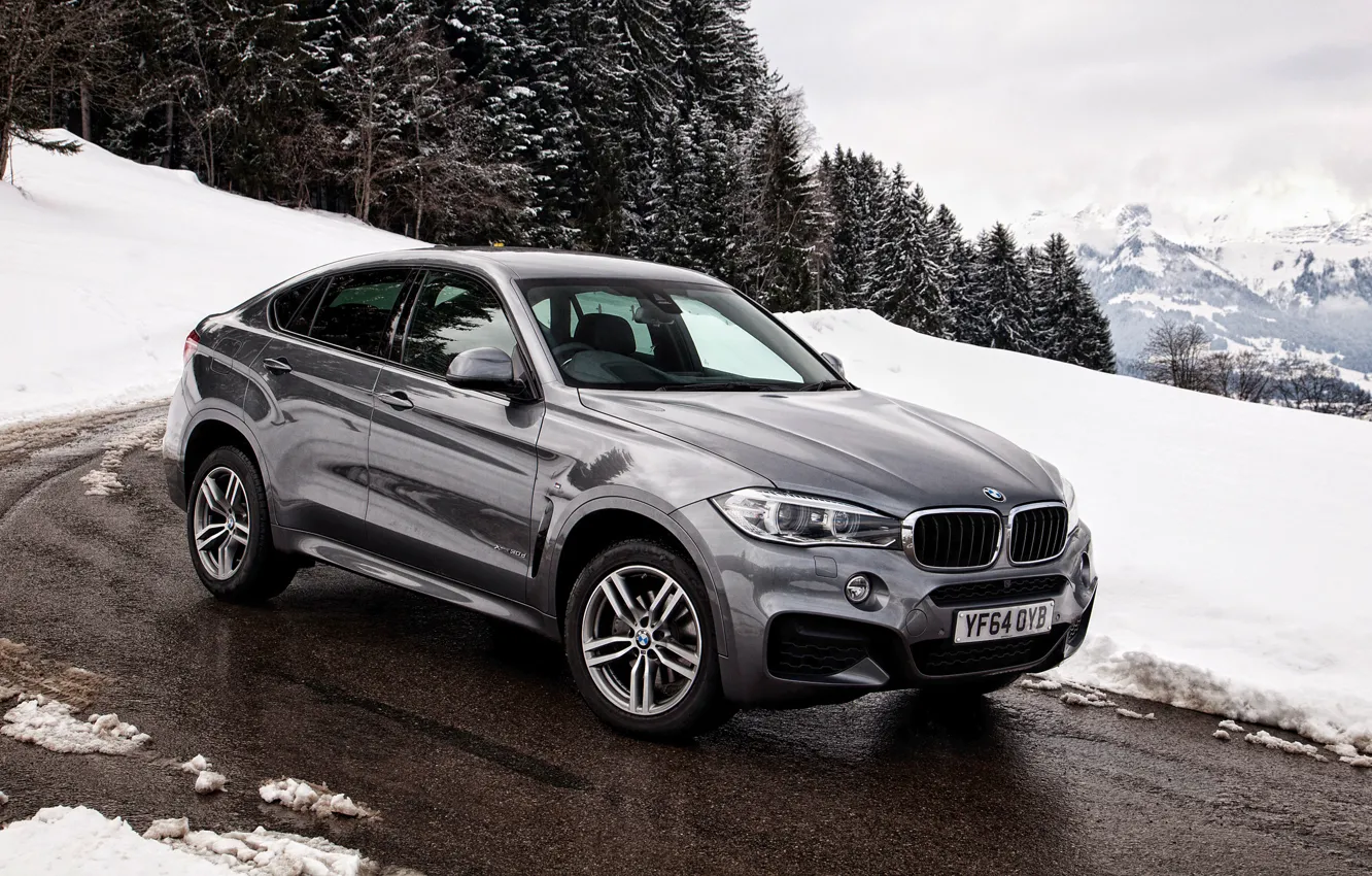 Фото обои зима, снег, бмв, BMW, xDrive, UK-spec, F16, 2015