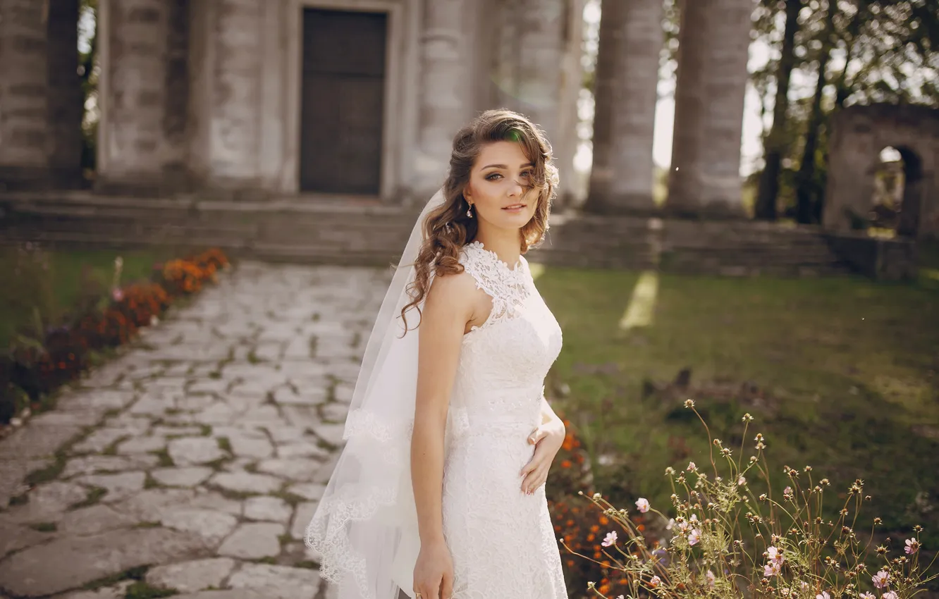 Фото обои hand, belly, bride, posing