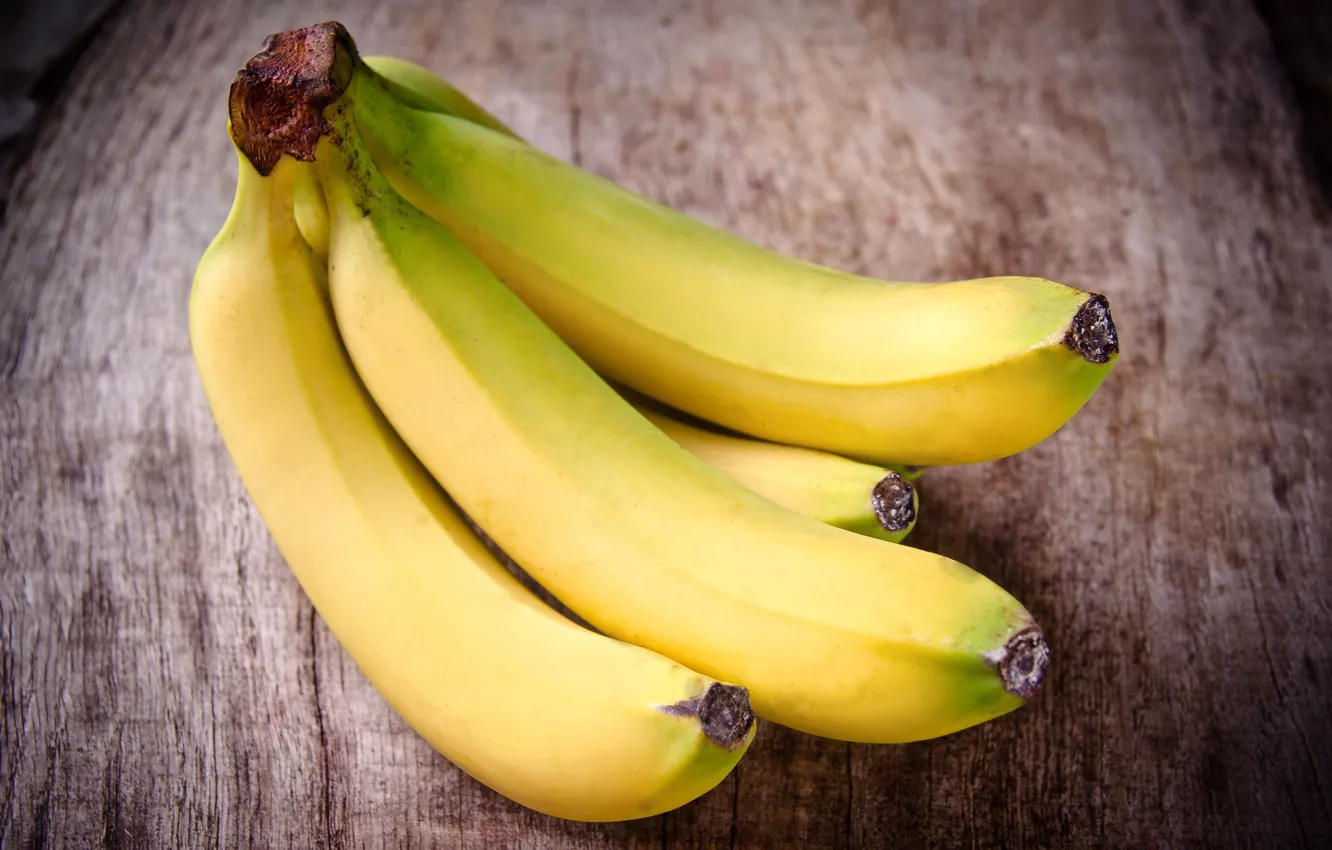 Фото обои желтый, фон, widescreen, обои, еда, фрукт, бананы, wallpaper