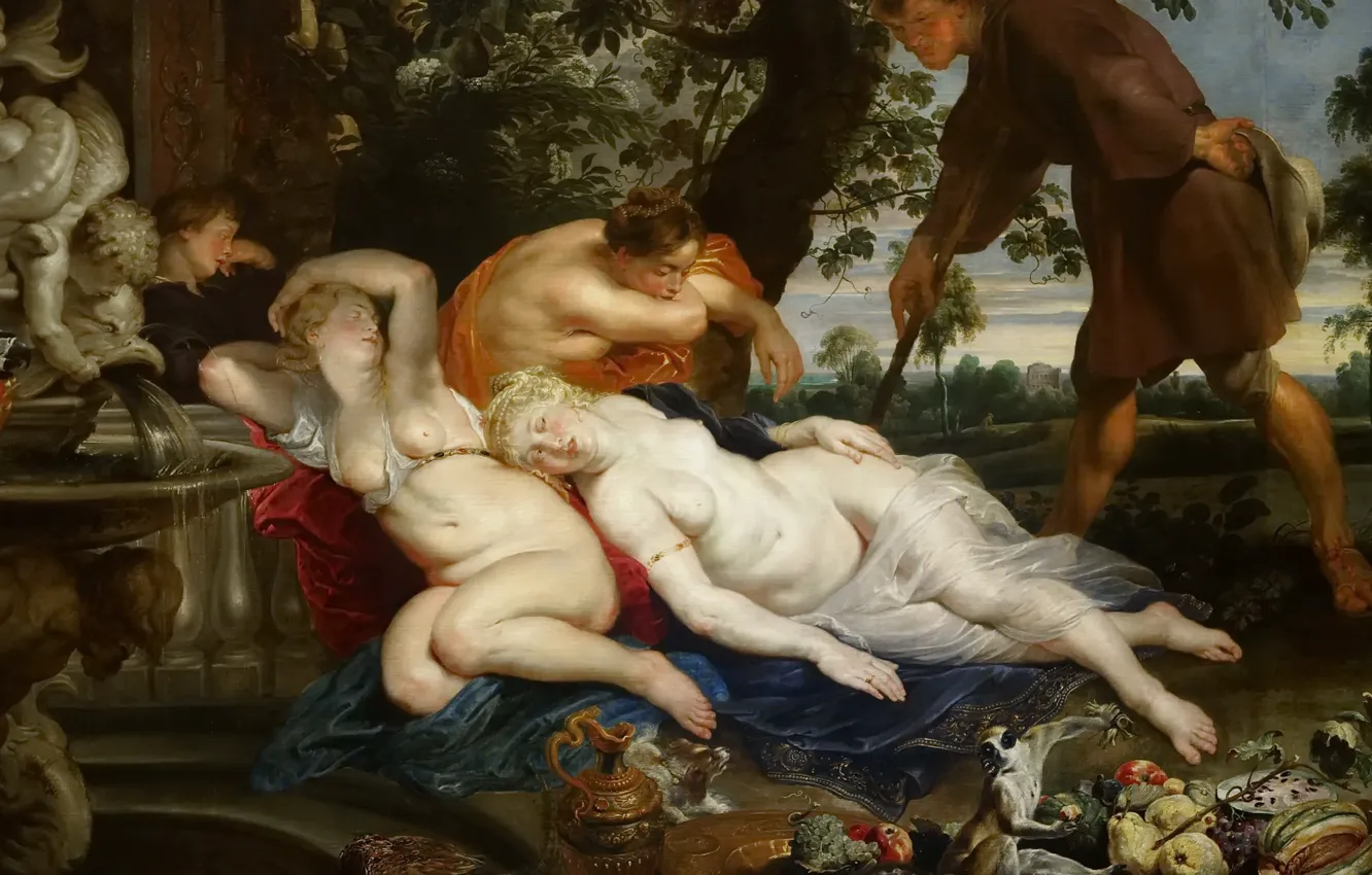 Фото обои эротика, картина, Питер Пауль Рубенс, мифология, Pieter Paul Rubens, Кимон и Ифигения