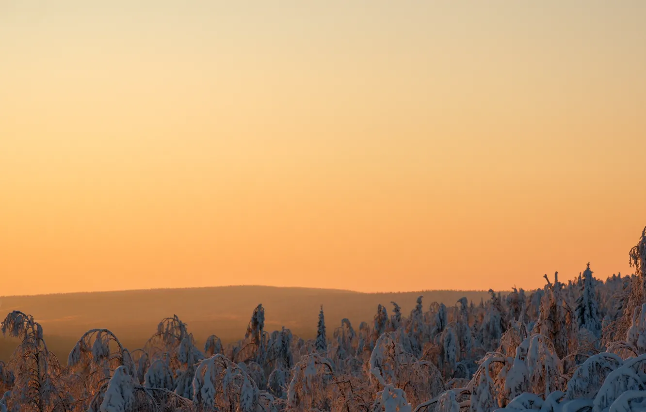 Фото обои зима, пейзаж, природа, рассвет, winter, sunrise, урал, ural