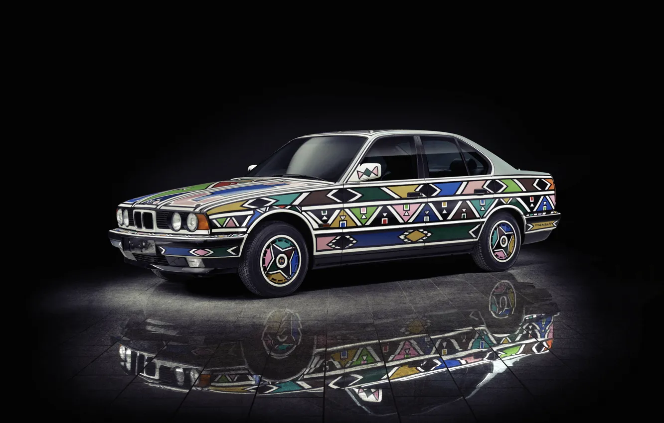 Фото обои BMW, E34, 5 Series, BMW 525i Art Car by Esther Mahlangu