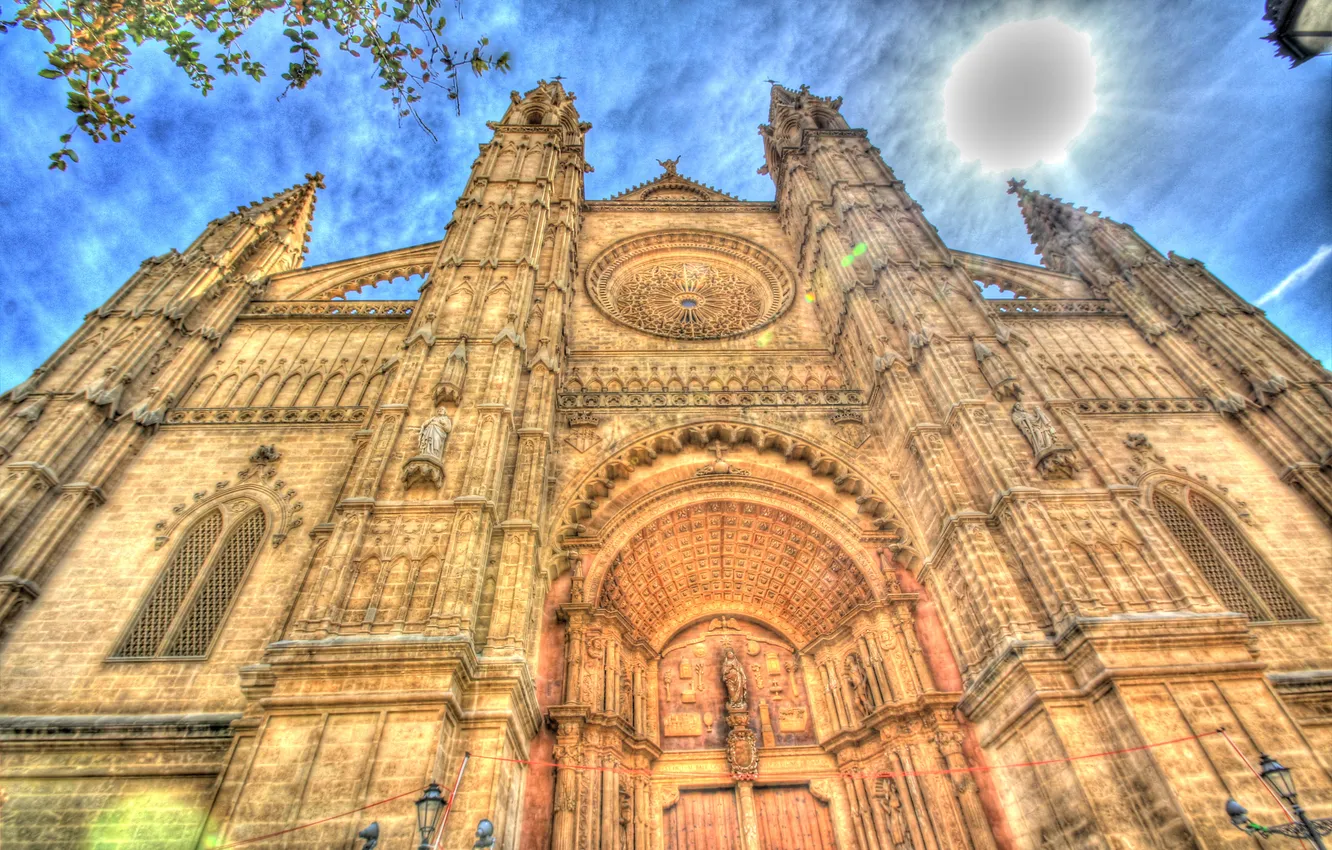 Фото обои Пальма, hdr, собор, архитектура, Испания, Мальорка