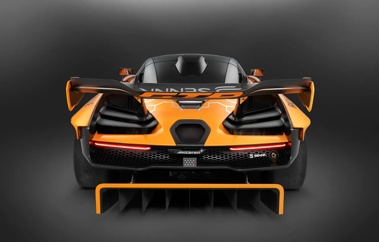 Фото обои Concept, McLaren, GTR, гоночное авто, вид сзади, 2018, Senna