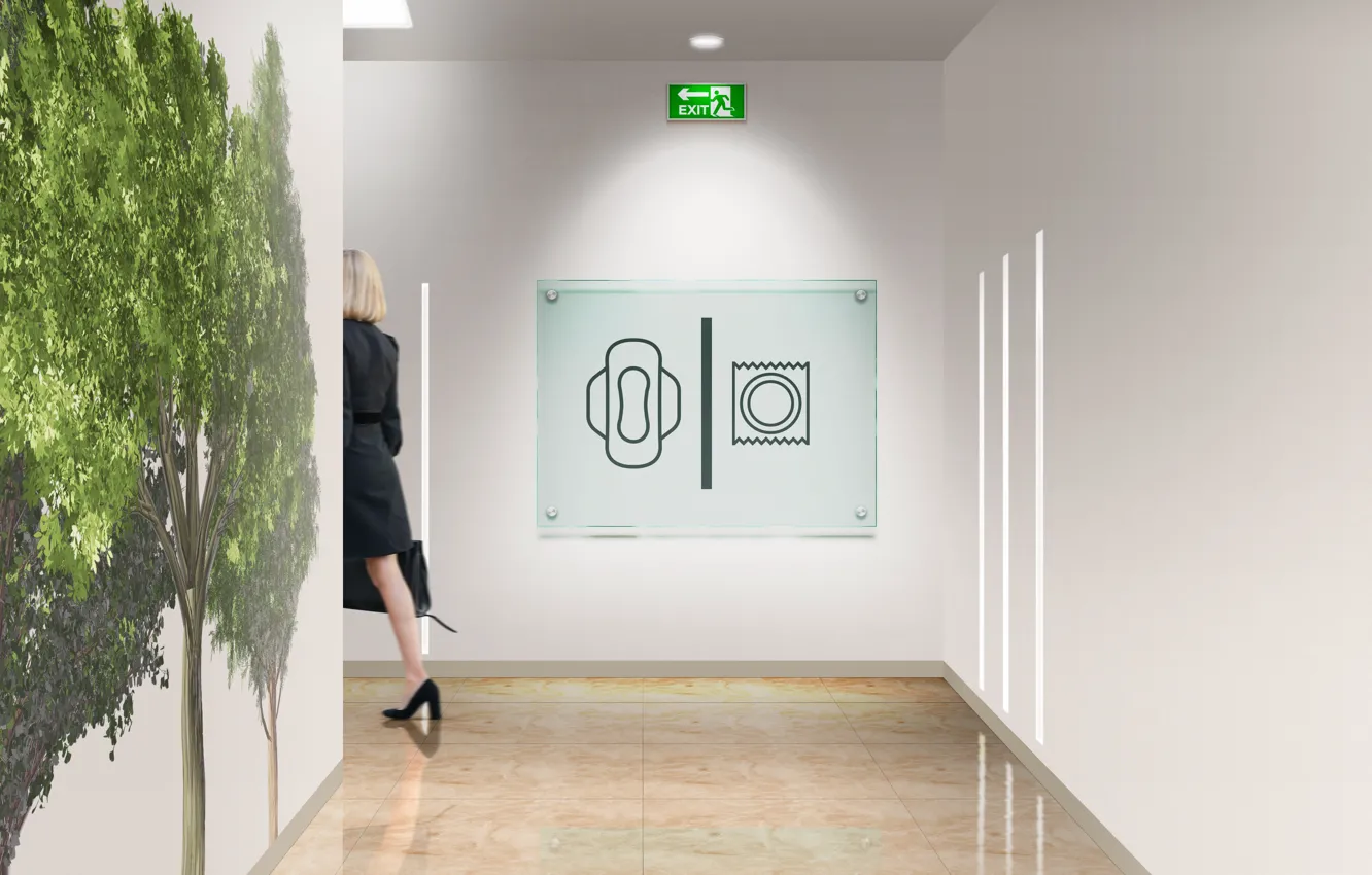 Фото обои sign, public restroom, toilet sign