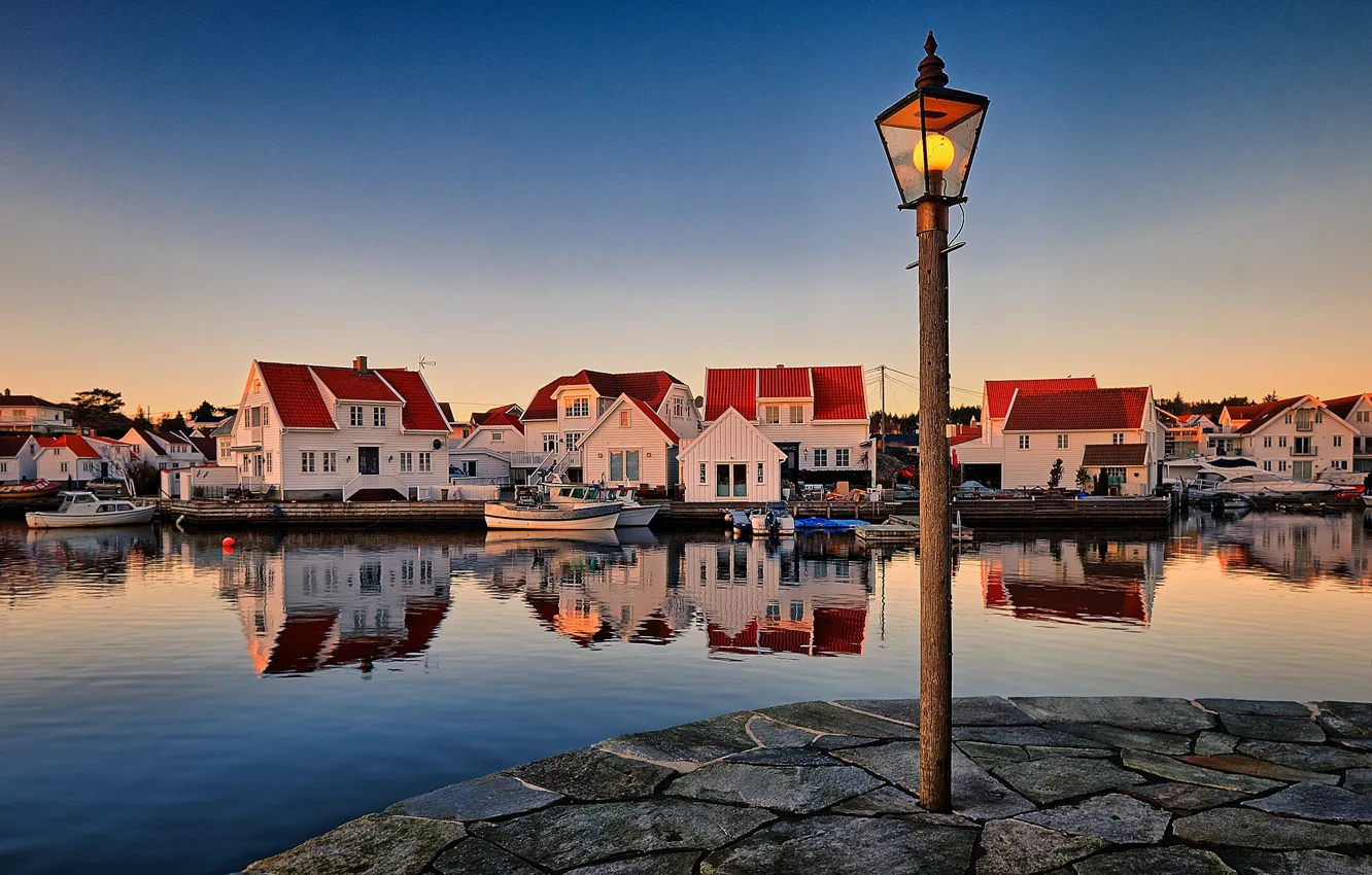 Фото обои Норвегия, фонарь, Norway, Skudeneshavn