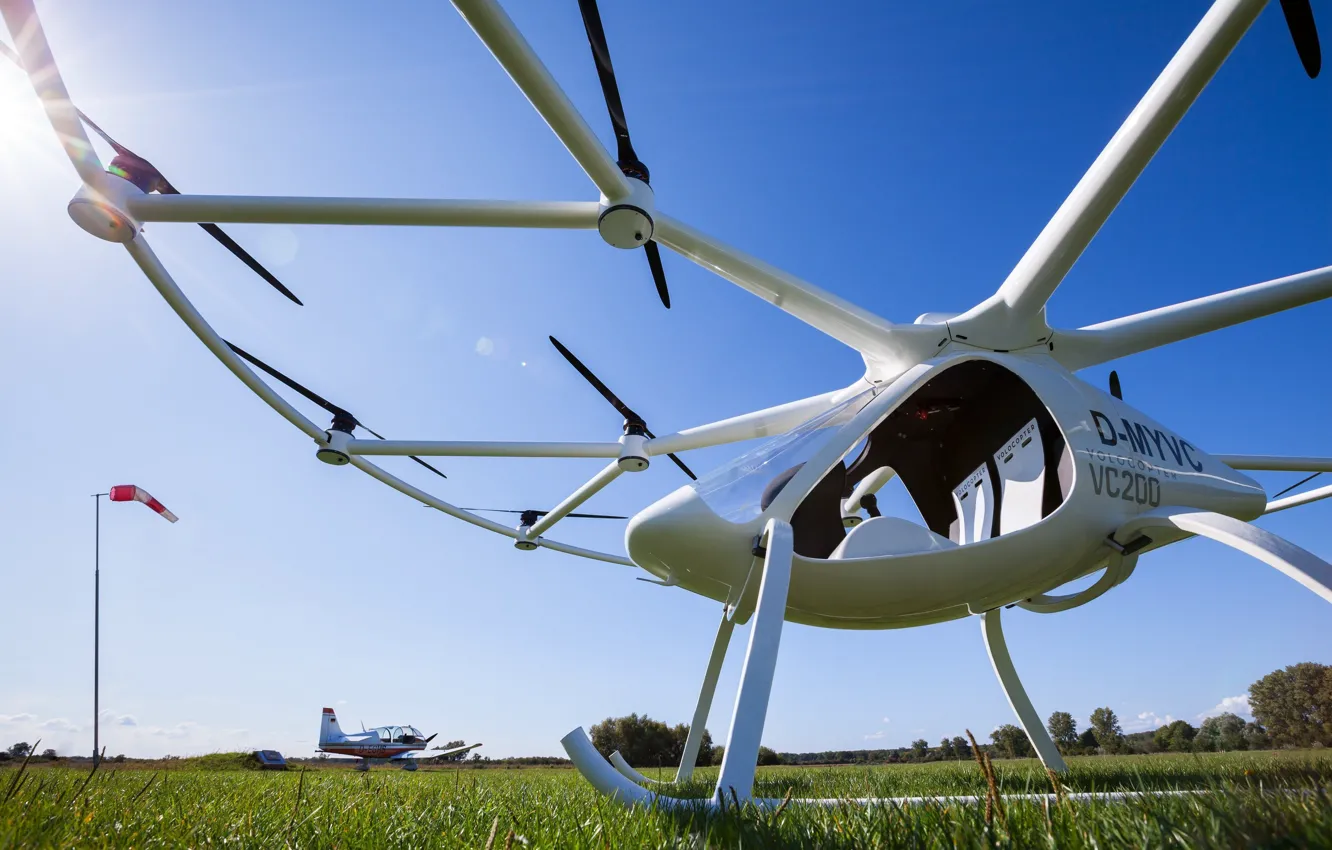 Фото обои aircraft, tecnology, drone, aerial vehicle, Volocopter, Volocopter 2X