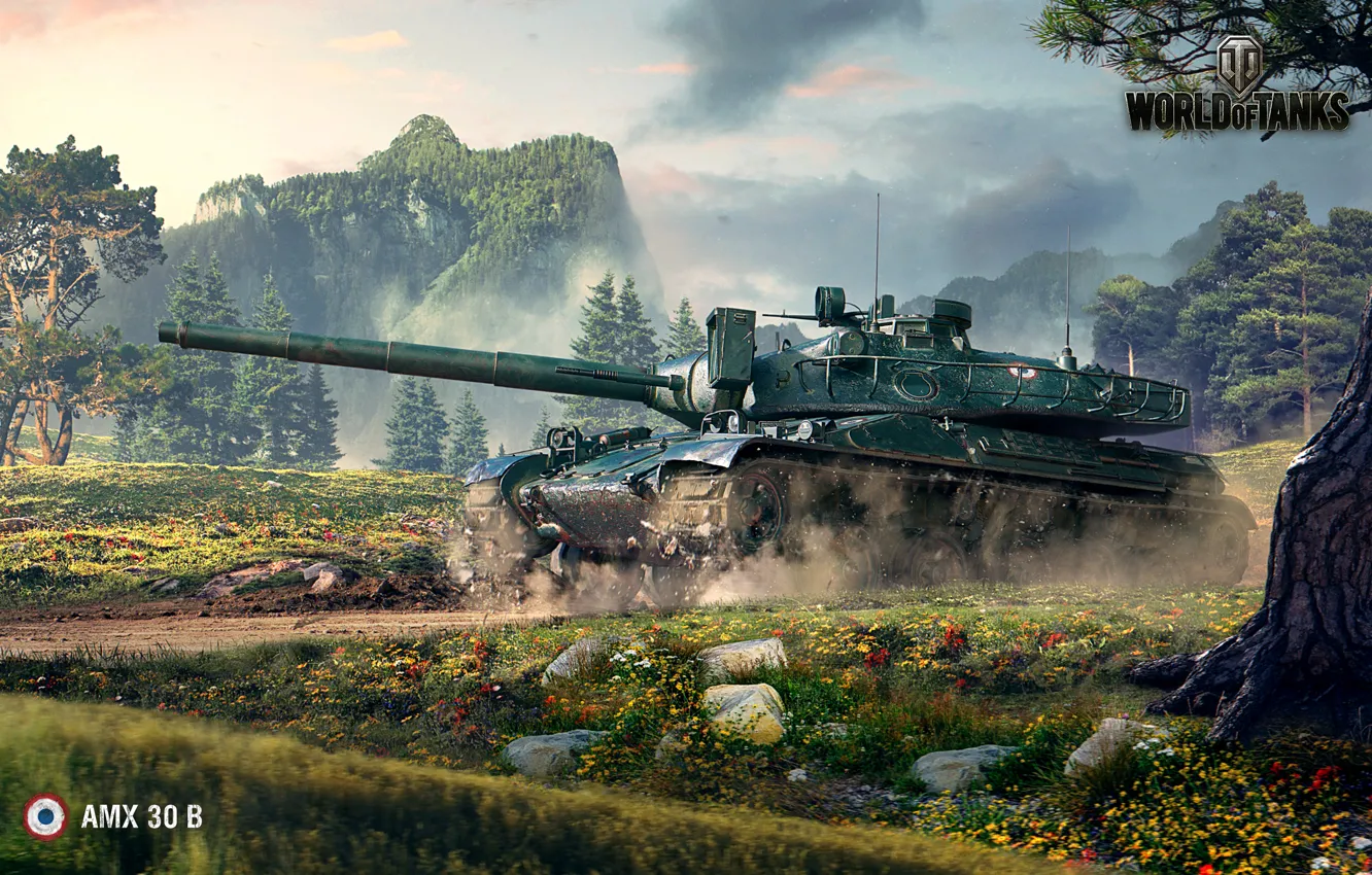 Фото обои Франция, танк, World of Tanks, WOT, AMX 30 B, AMX-30B