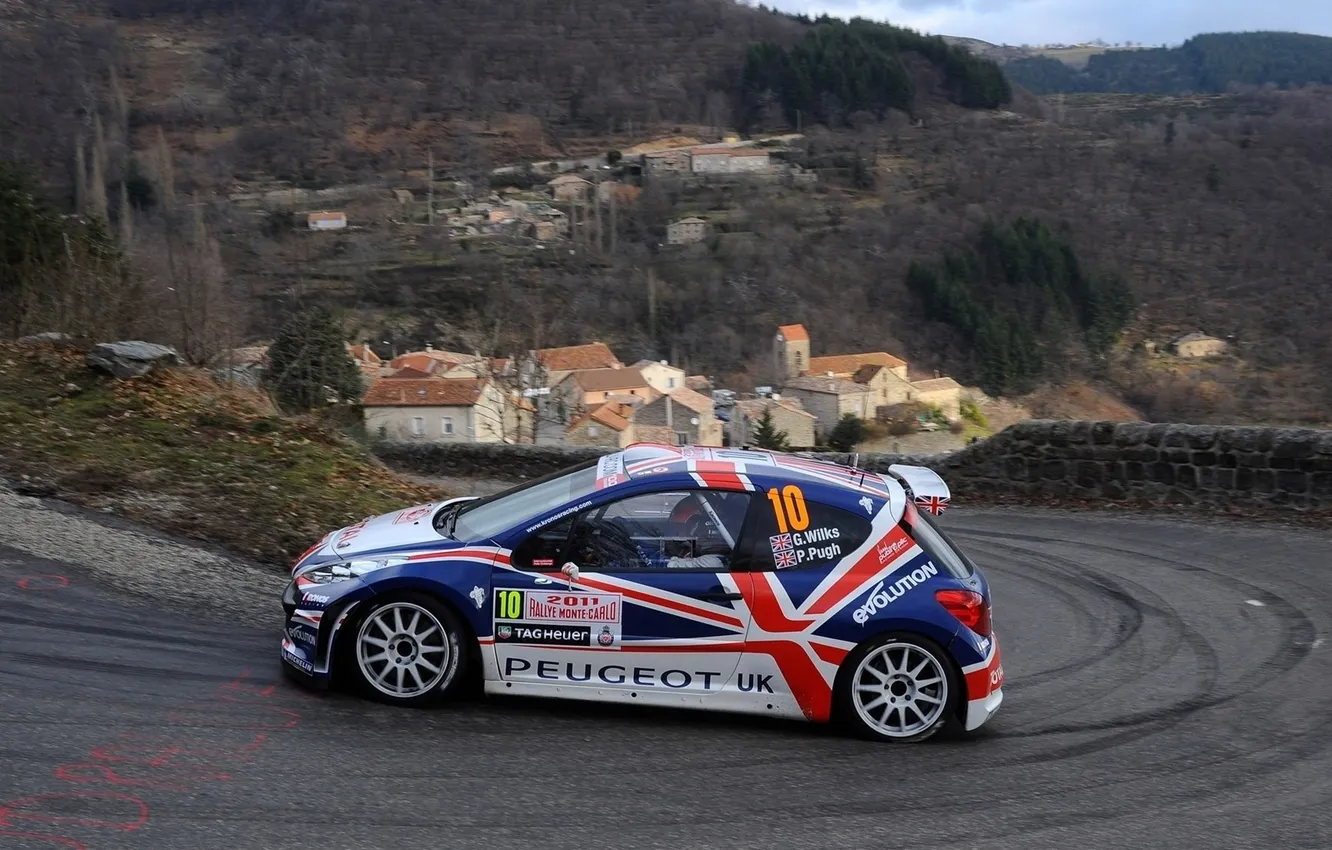 Фото обои Поворот, Peugeot, WRC, Rally, Ралли, Monte Carlo, 207
