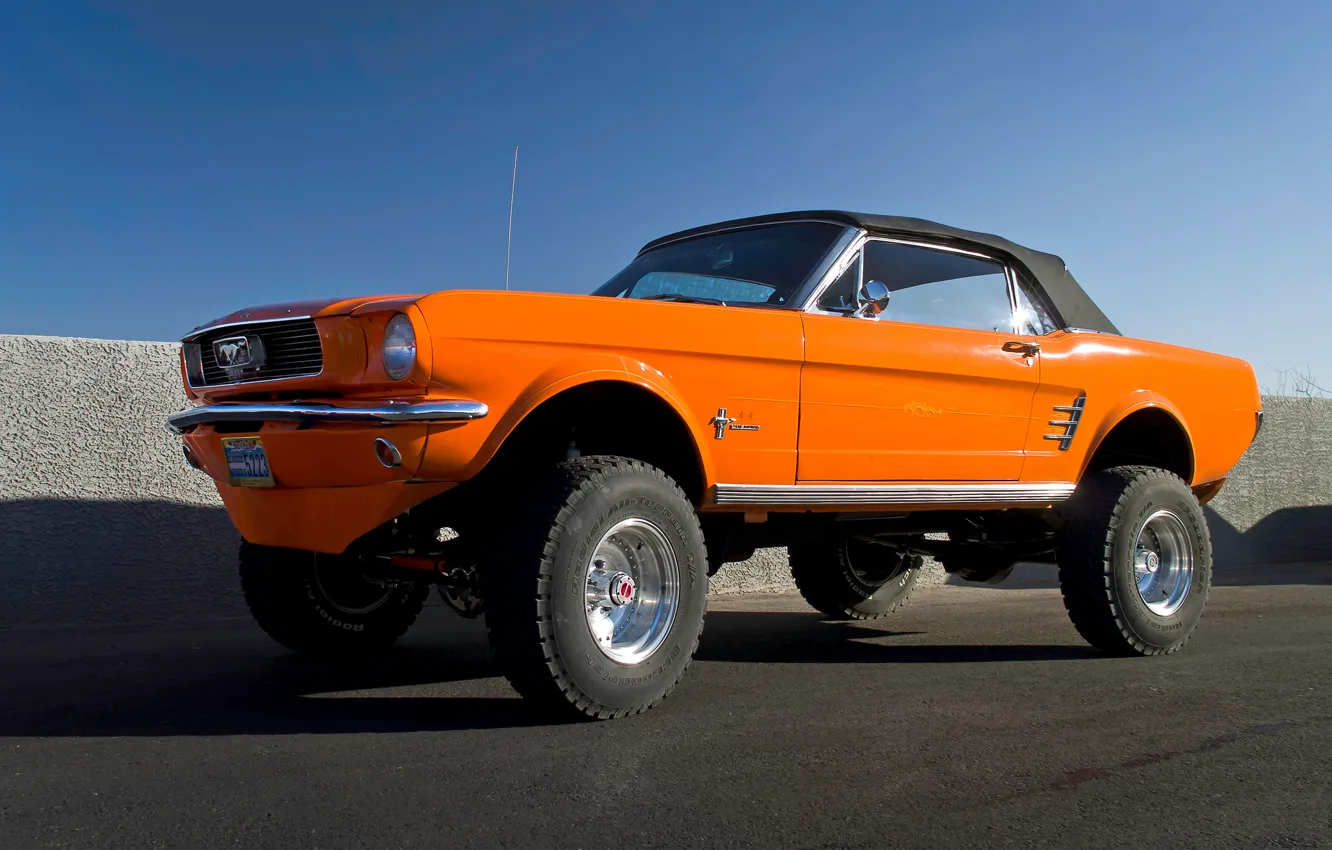 Фото обои Mustang, Ford, мускул-кар, передок, колёса
