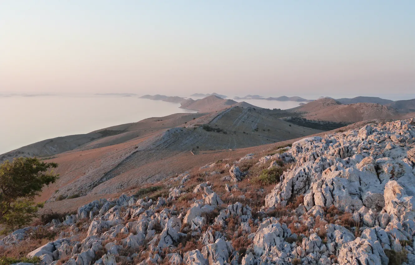 Фото обои sea, island, sunrise, Croatia, Kornati