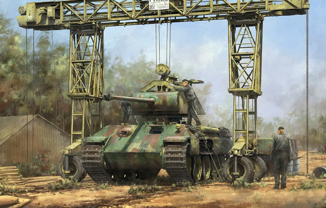 Фото обои пантера, Panther, Panzerkampfwagen V, Fries Kran