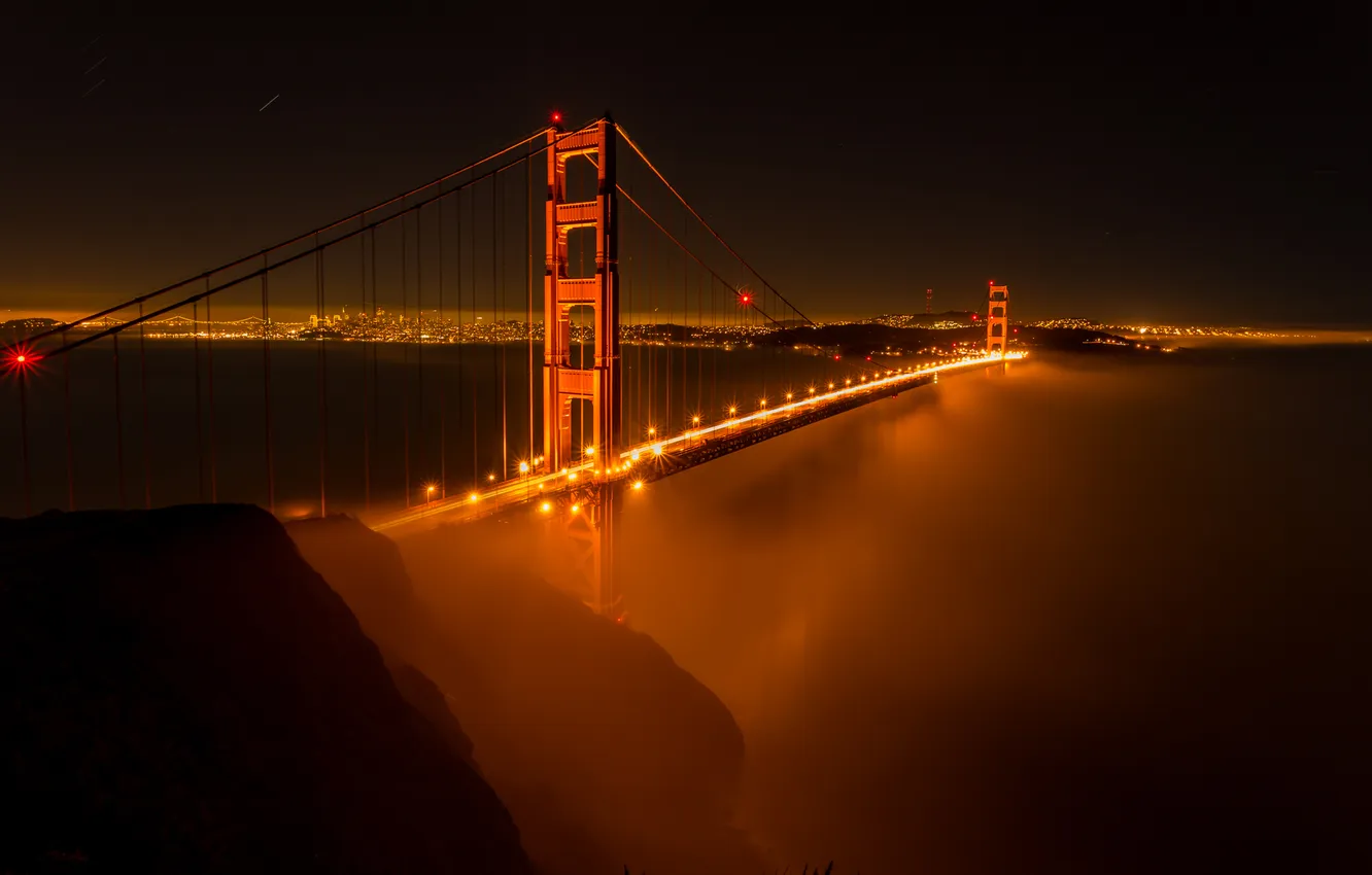 Фото обои мост, Калифорния, Сан-Франциско, Золотые Ворота, Golden Gate Bridge, California