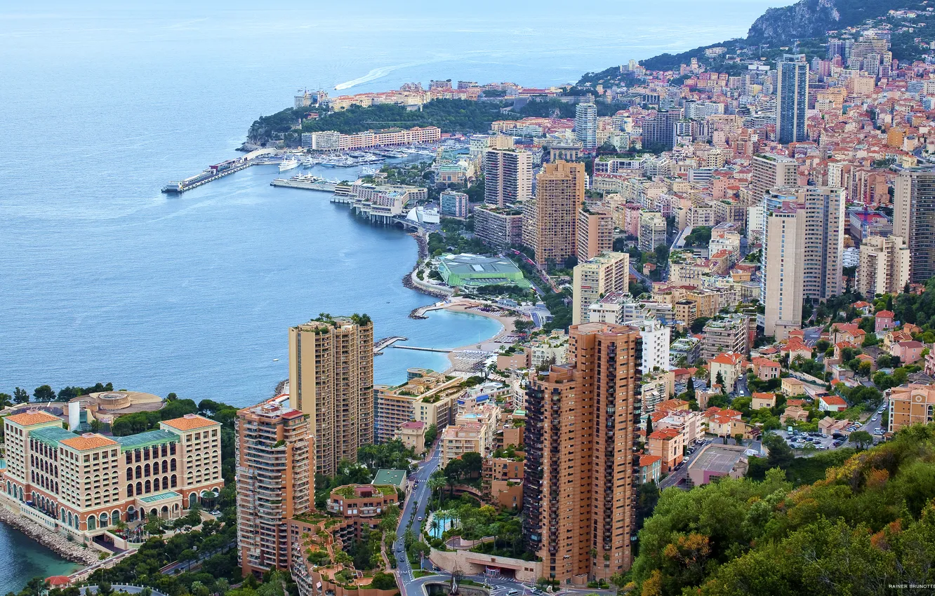 Фото обои море, города, берег, побережье, дома, франция, монако