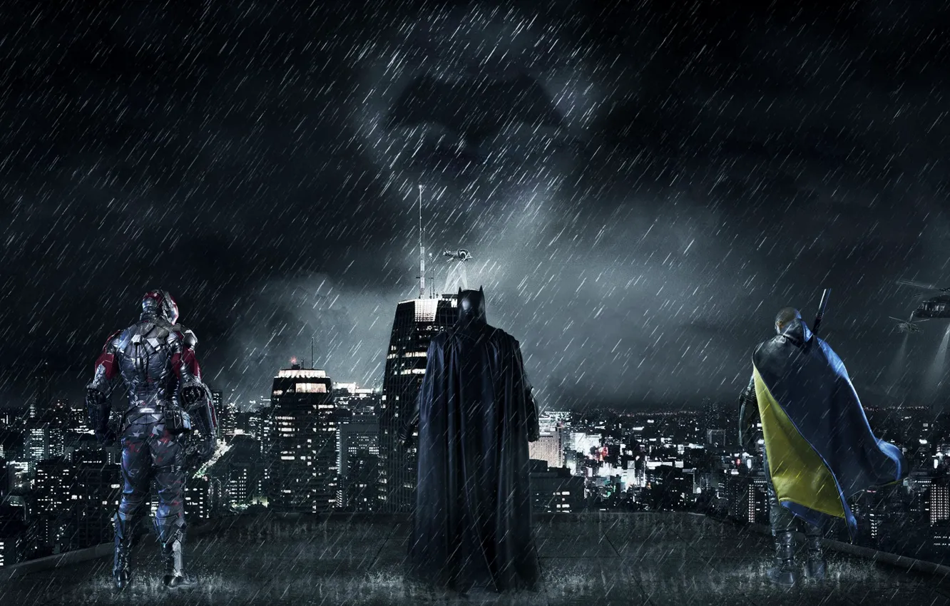 Фото обои Batman, bat, hero, yuusha, Batman: Arkham Knight