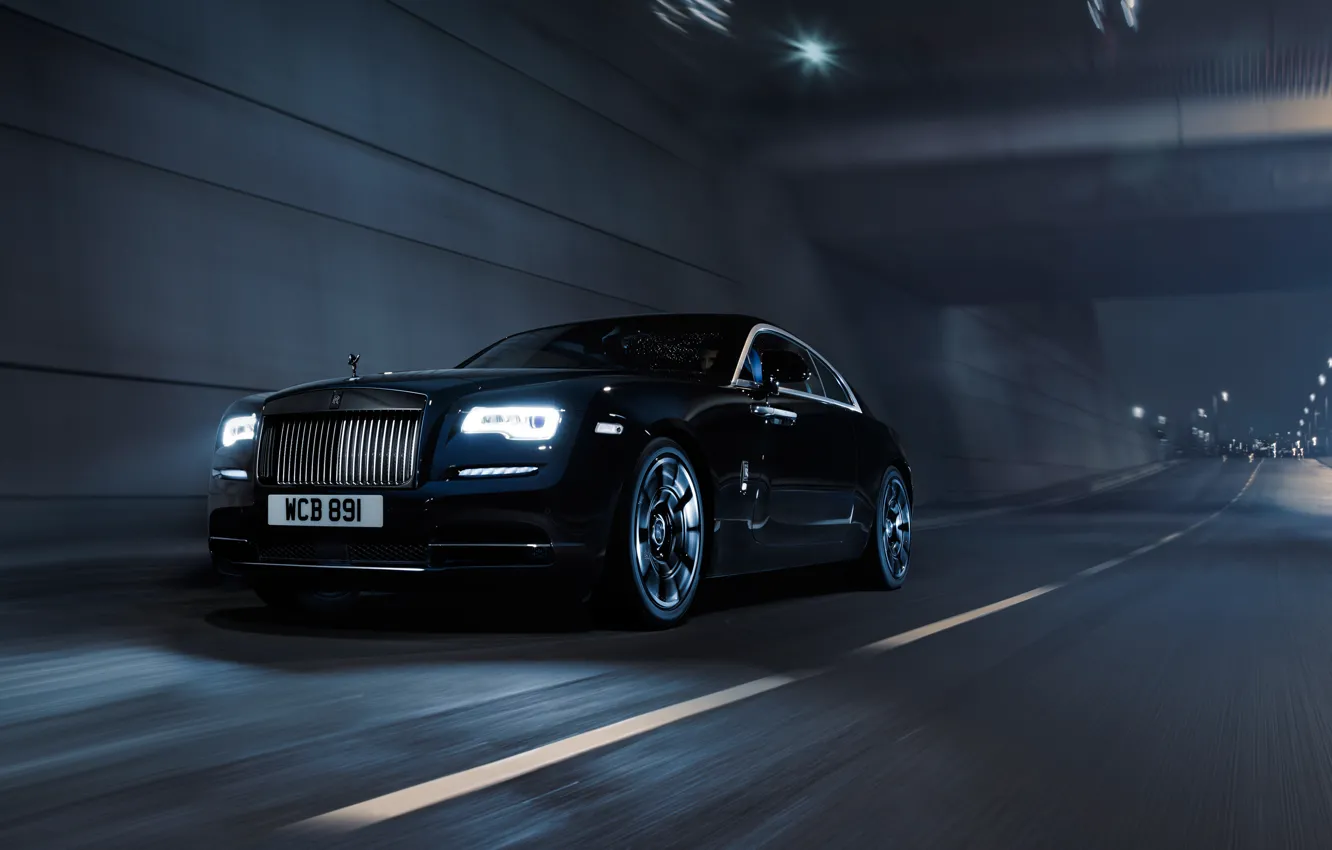 Фото обои черный, Rolls-Royce, Black, Coupe, роллс-ройс, Wraith, врайт