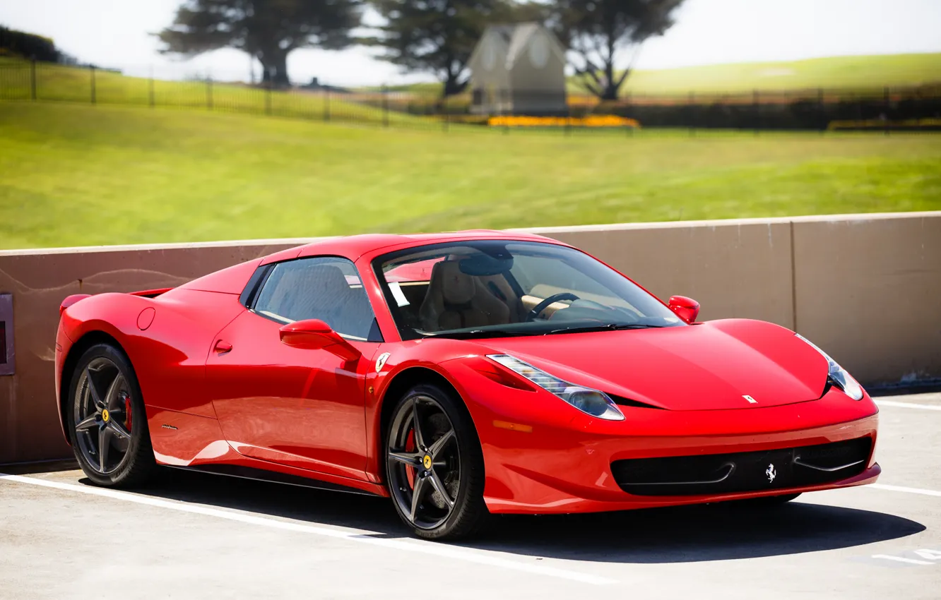 Фото обои Ferrari, red, 458, Italia