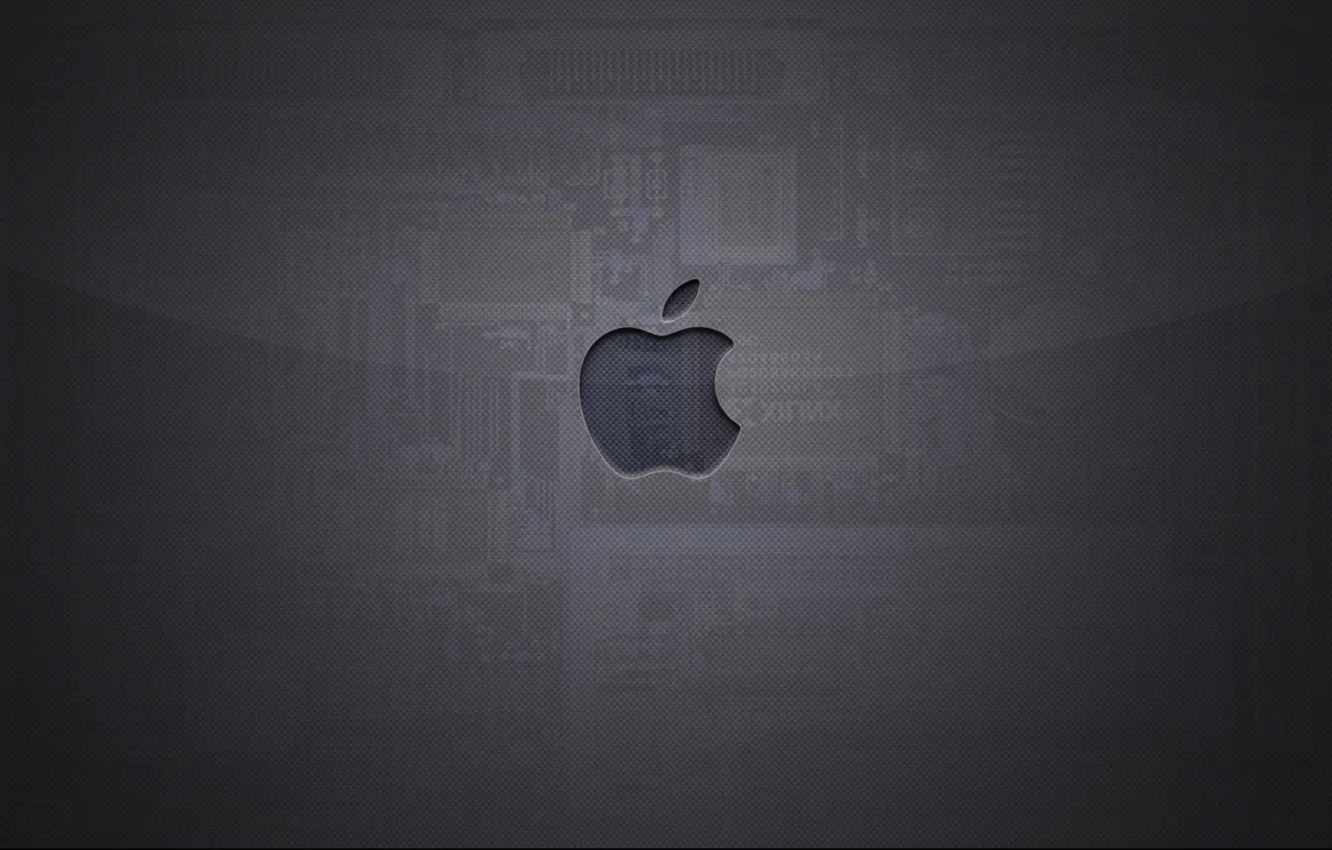 Фото обои прозрачность, Apple, яблоко, плата, серые тона