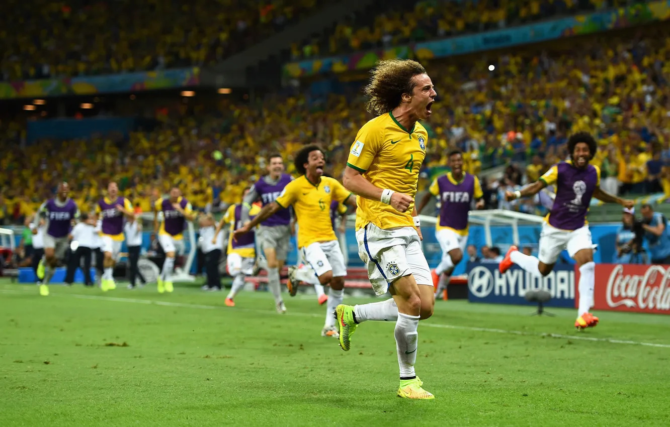 Фото обои Футбол, Бразилия, Football, Sport, David Luiz, Футболист, Brasil, ФИФА