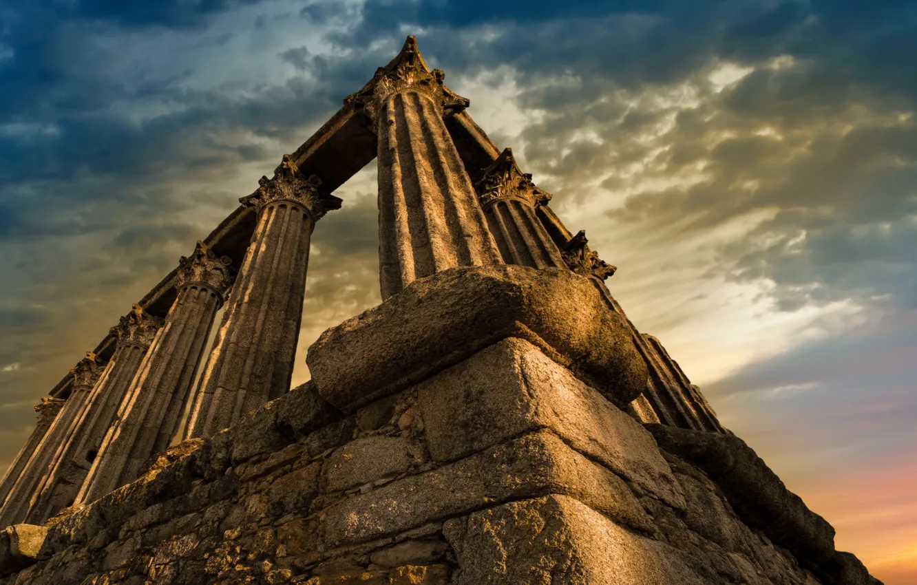 Фото обои Portugal, Roman Temple, Évora, Pillars of Heaven