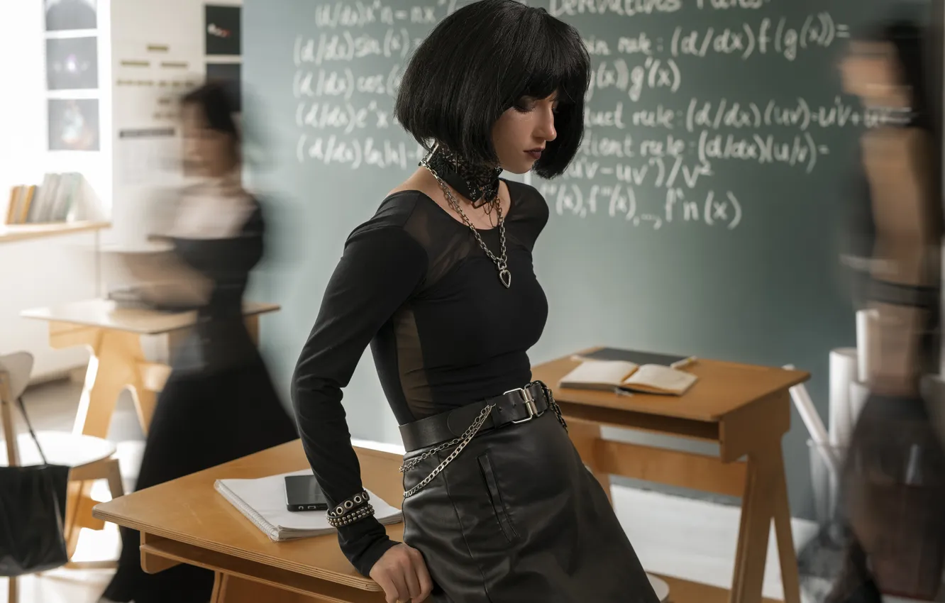 Фото обои school, goth, students, classroom