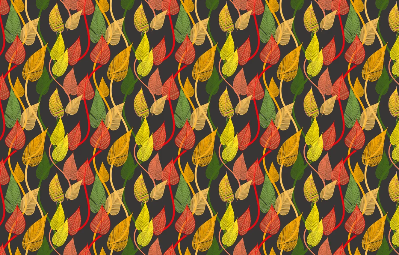 Фото обои осень, листья, узор, разноцветный