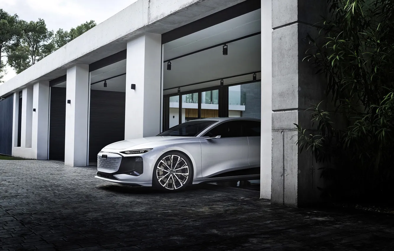Фото обои белый, Audi, concept, бокс, E-Tron, Audi A6, Audi A6 E-Tron