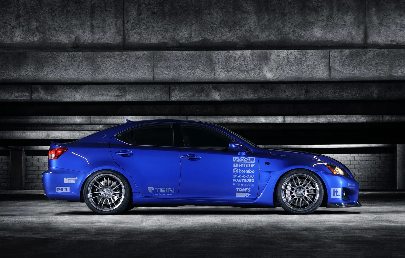 Фото обои синий, тюнинг, парковка, lexus, лексус, is-f
