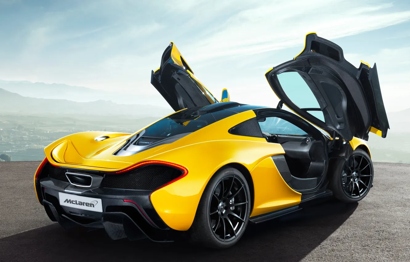 Фото обои обои, McLaren, двери, автомобиль, задок, McLaren P1