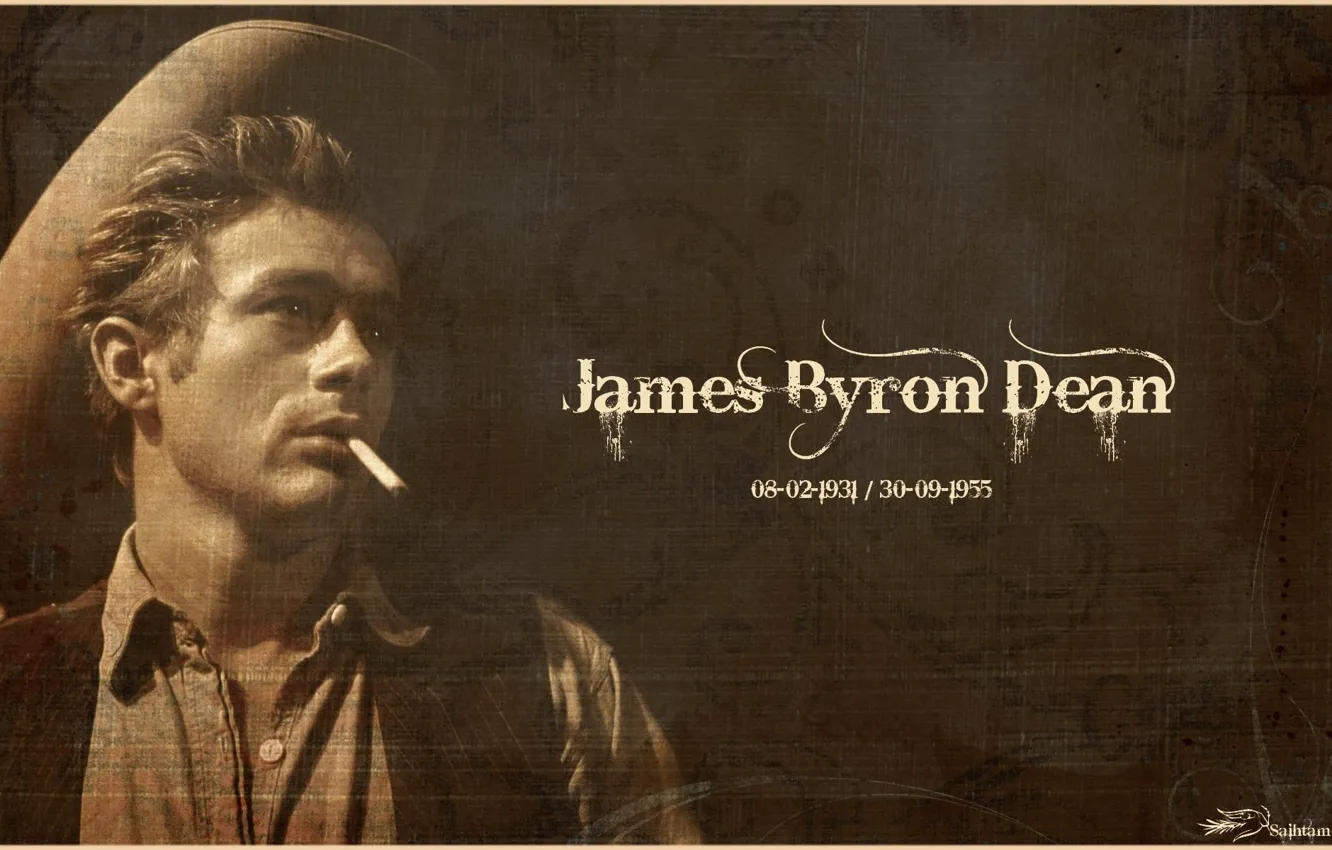 Фото обои шляпа, сигарета, актер, James Byron Dean
