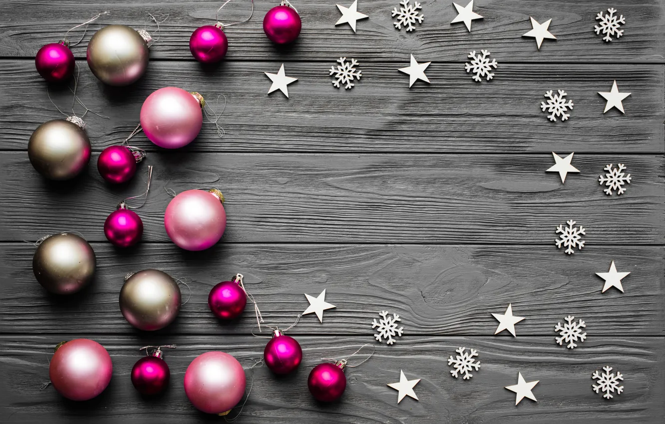 Фото обои украшения, шары, Новый Год, Рождество, Christmas, balls, wood, New Year